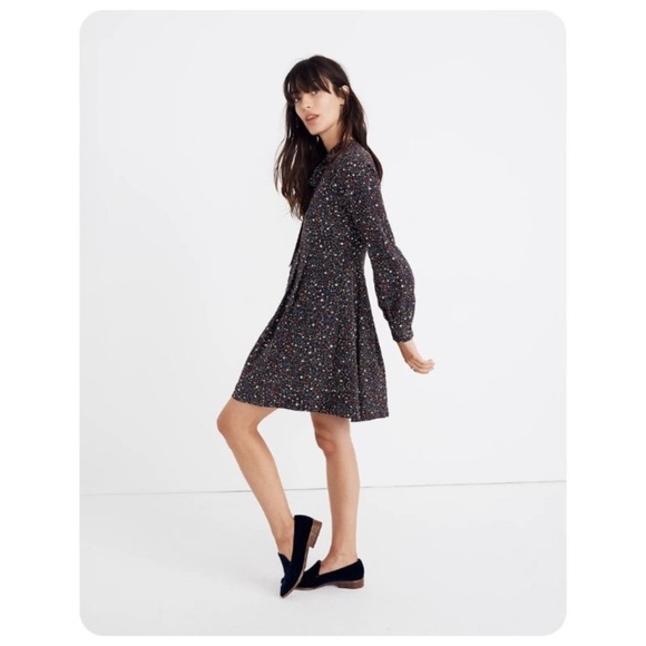 Madewell - Balsam Long Sleeve Tie Neck Dress in Starry Night - Picture 5 of 12